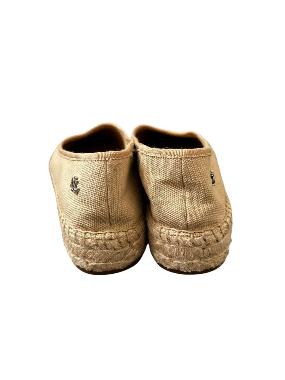 Ralph Lauren Tan Canvas Espadrille Platform Flats size 5.5